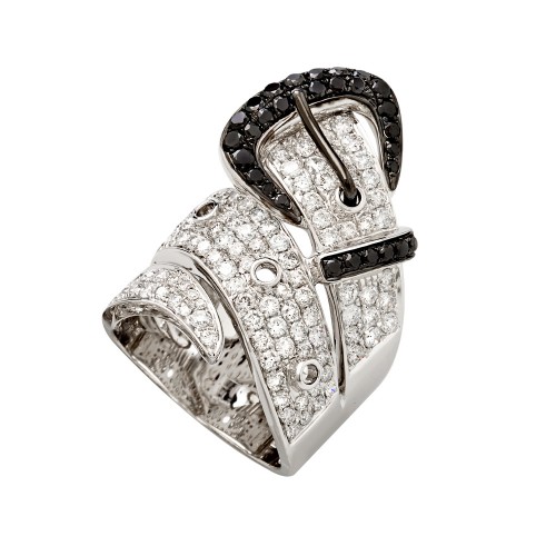 Bague or blanc diamants...