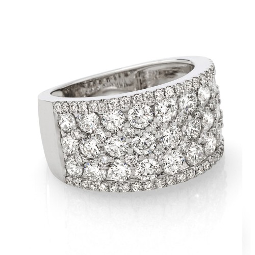 Bague or blanc pavage diamants