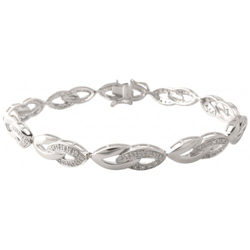 Bracelet or gris et diamants